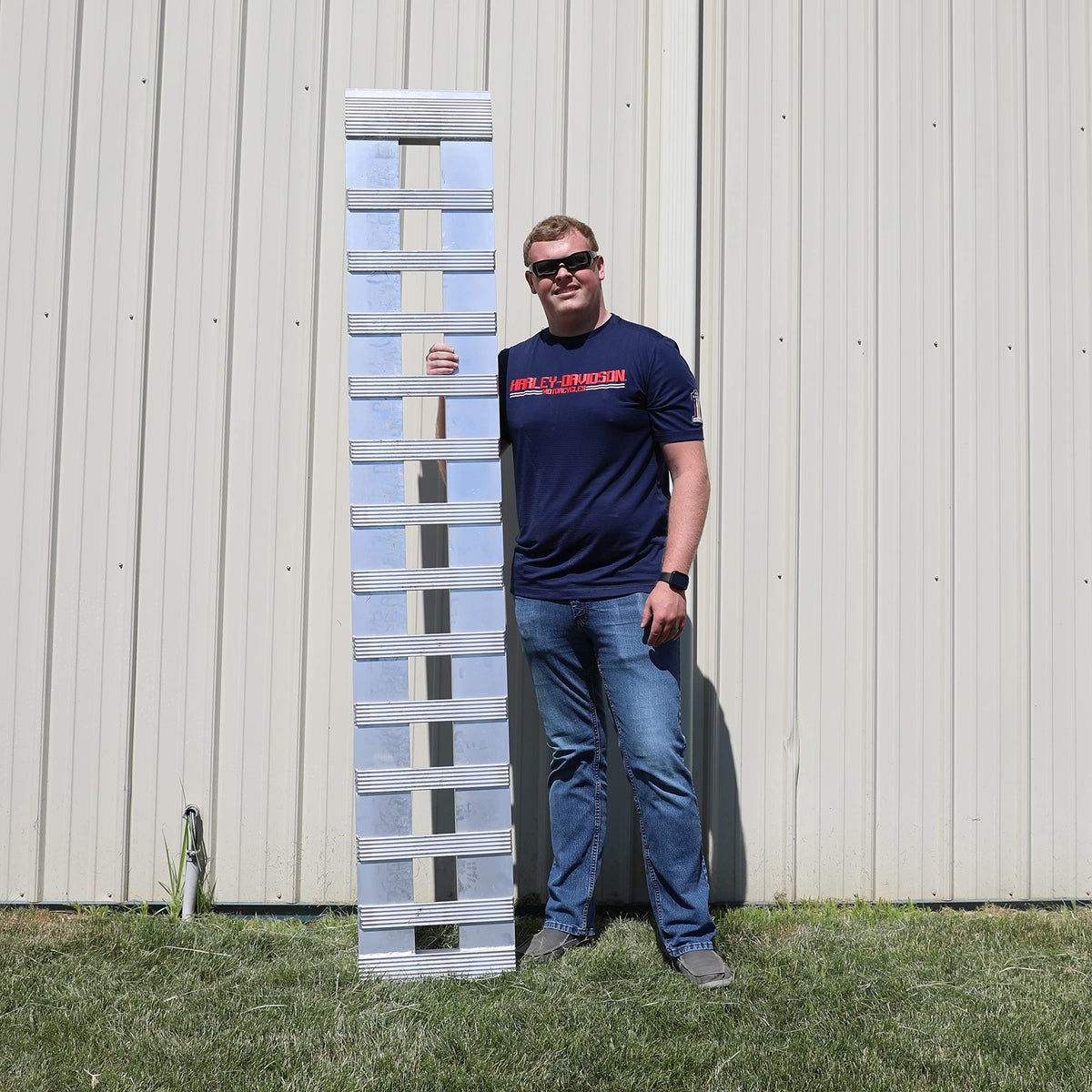 GEN-Y HITCH GH-16084 GEN-Y Hitch Heavy Duty Aluminum Loading Ramps - Set of 2, 7 Foot Long x 14 Inches Wide, 6000 lbs Capacity, Hybrid Hook and Plate Ends, Serrated Cross Rungs for Maximum Traction