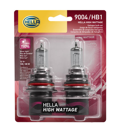 Hella 9004100/80WTB Twin Blister High Wattage Bulbs, 12V, 2 Pack