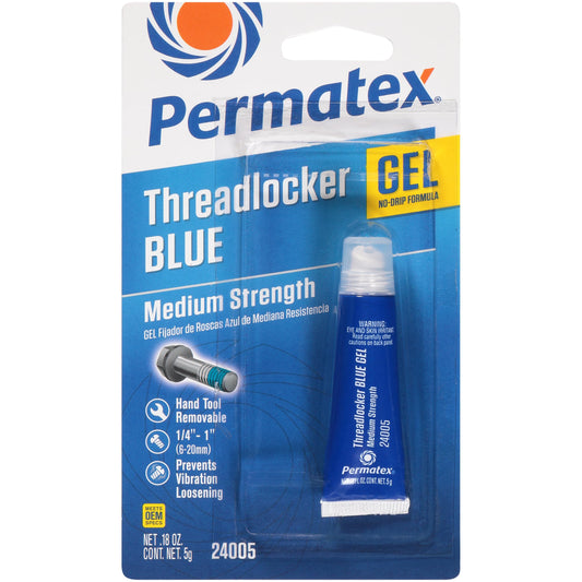 PERMATEX 24005 Permatex 24005 Medium Strength Threadlocker Blue Gel, 5 g