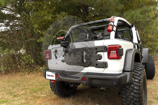 RUGGED RIDGE 11546.57 Rugged Ridge Spartacus HD Tire Carrier | Black, Wheel Mount, Heavy Duty | 11546.57 | Fits 2018-2025 Jeep Wrangler JL