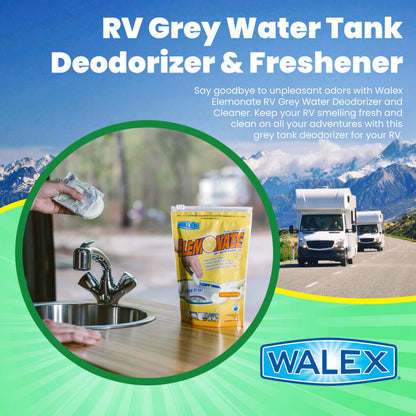 WALEX ELEMBG Walex Elemonate RV Grey Water Tank Deodorizer Tablets - Fresh Lemon, 5-Pack