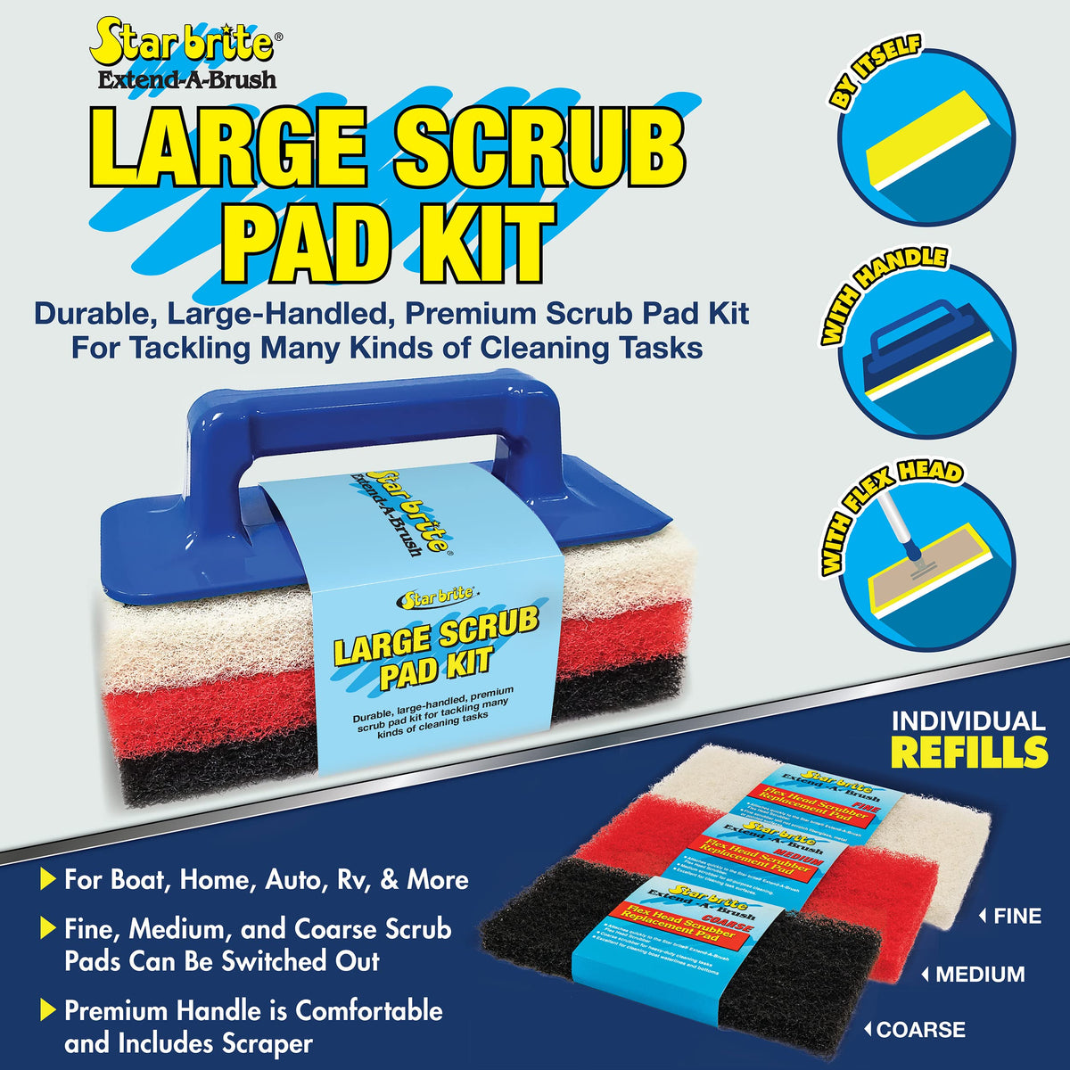 STAR BRITE 042023 STAR BRITE Large Multi-Texture Scrub Pad Kit