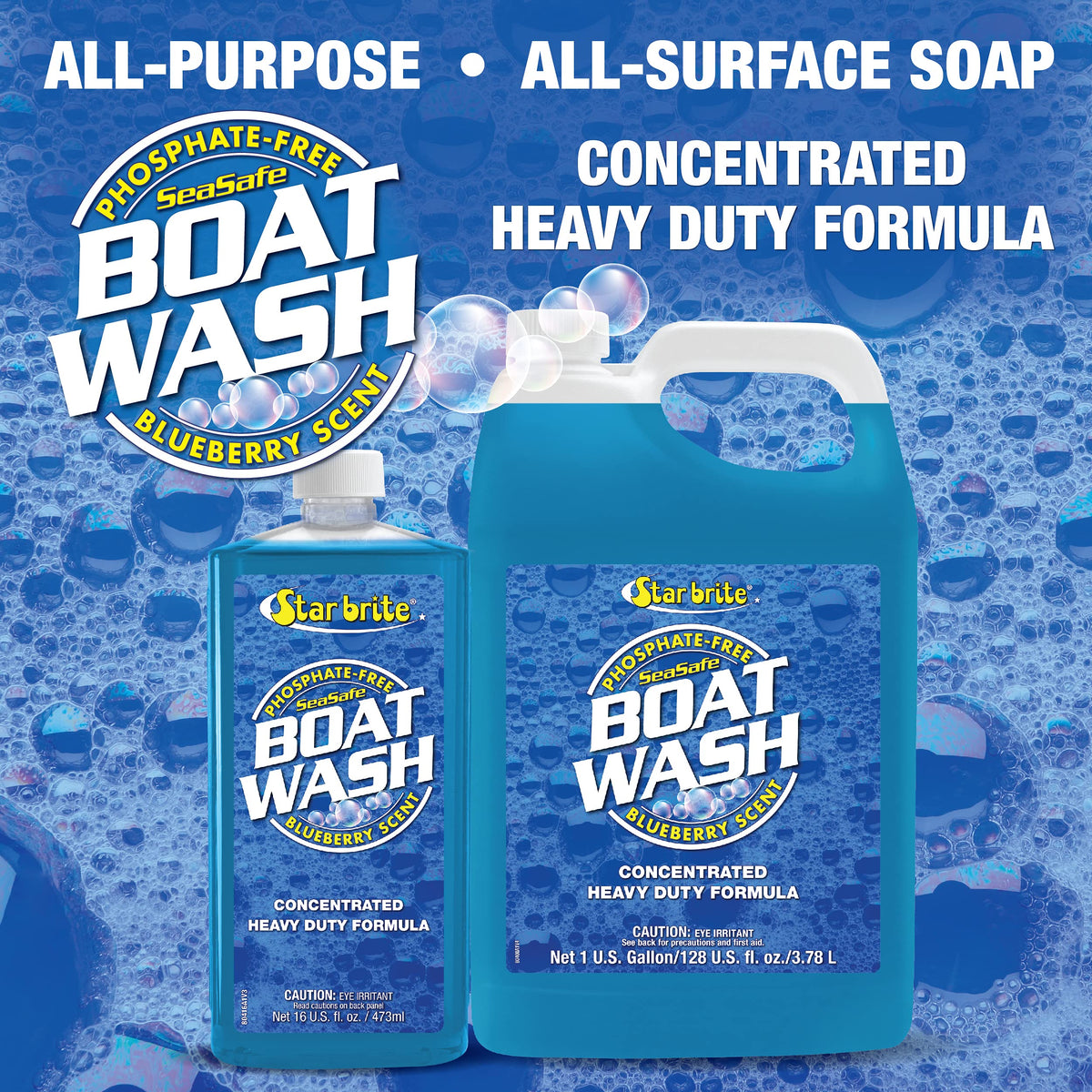 STAR BRITE 080416P STAR BRITE Concentrated Boat Wash, Heavy-Duty, Non-Streak, Blueberry Scent