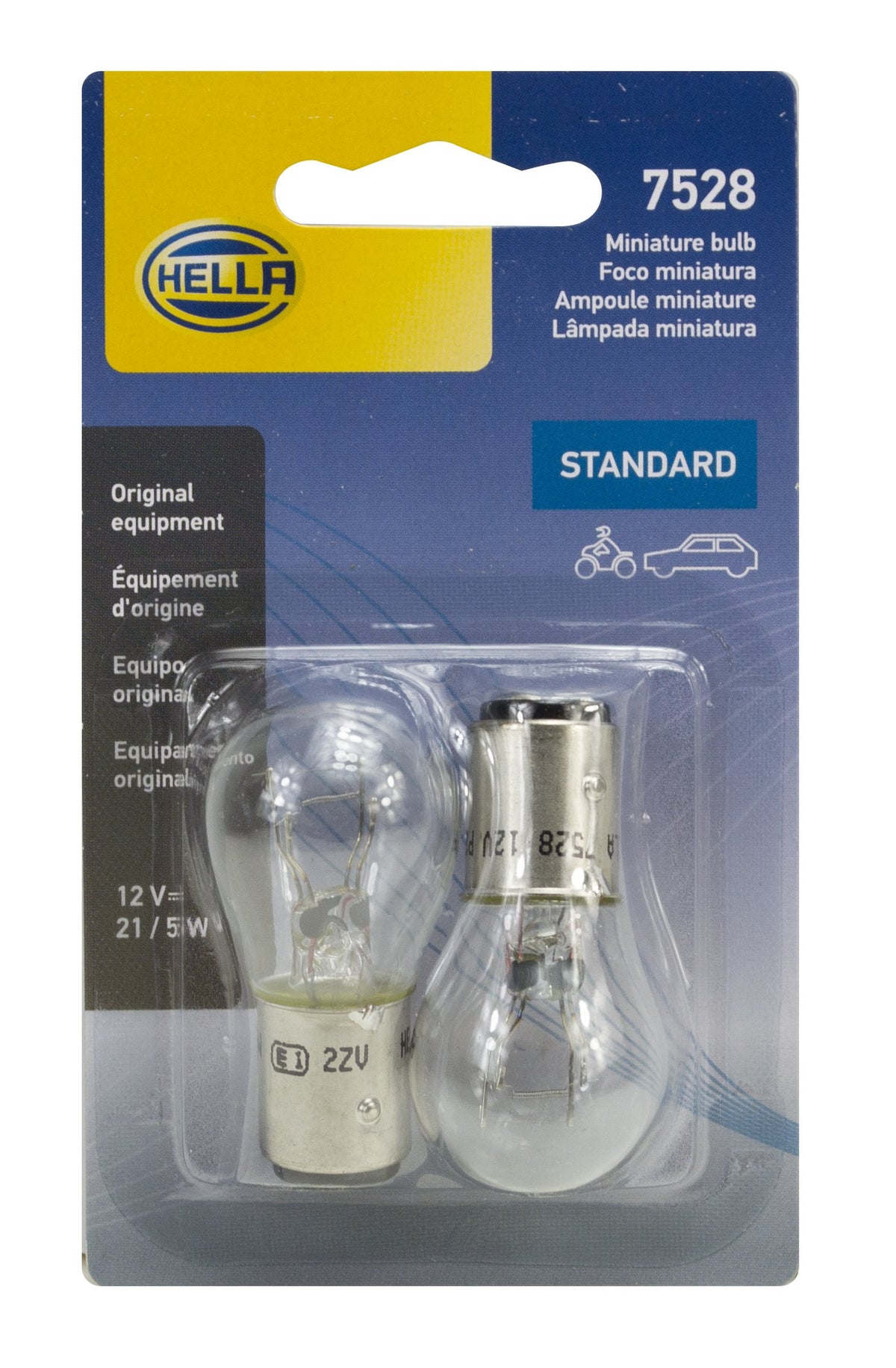 Hella 7528TB BULB 7528 12V 21/5W BAY15D S8 (2