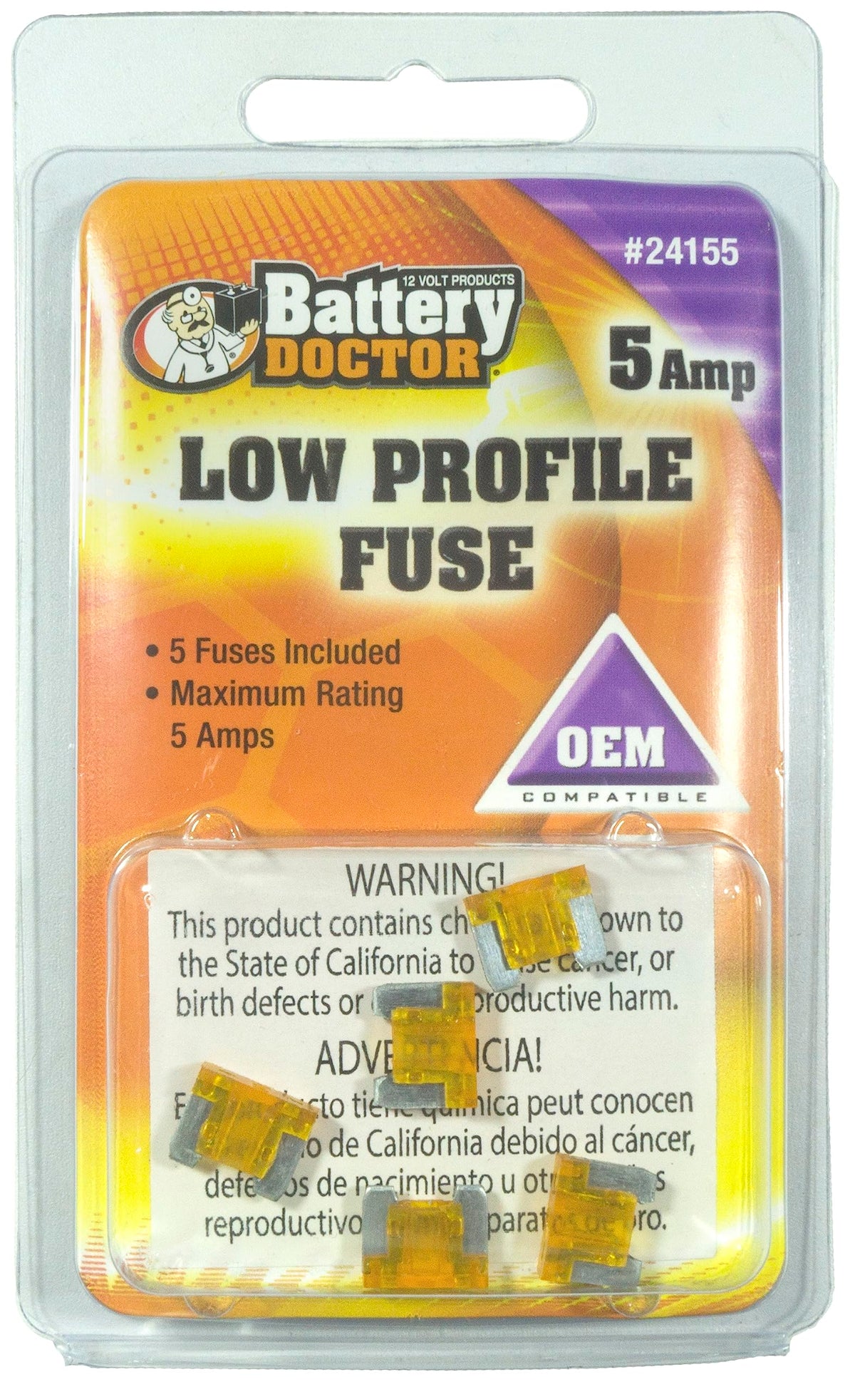 Wirthco 24155 Low Profile ATM Mini Fuse, 5 Pack