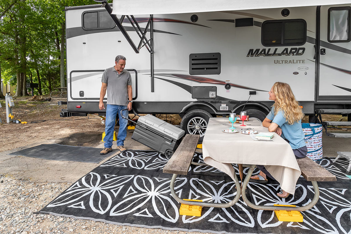 CAMCO 42833 Camco 42833 Botanical Awning Leisure Mat-Charcoal 8' x 20'