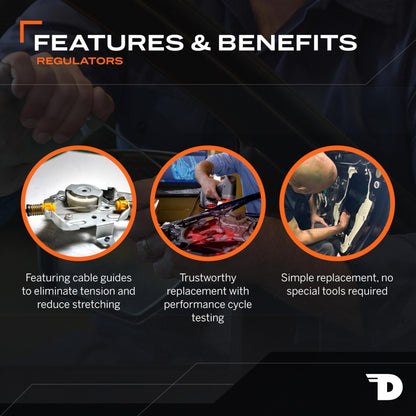 DORMAN 748-508 Dorman 748-508 Front Driver Side Power Window Regulator and Motor Assembly Compatible with Select Chrysler/Dodge/Ram Models (OE FIX)