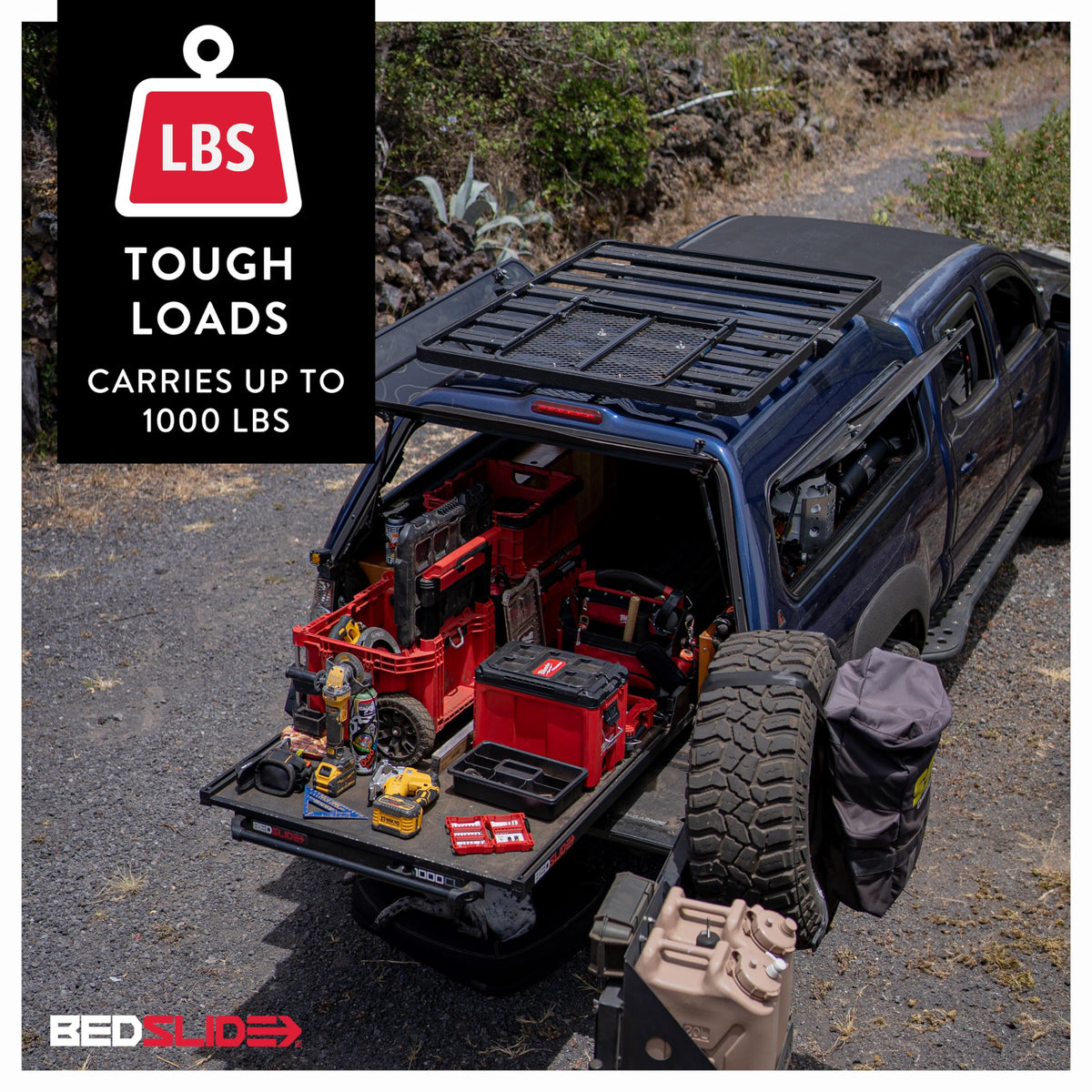Bedslide 10-7348-CLB BEDSLIDE Classic (73" X 48") – 10-7348-CLB – Durable Sliding Truck Bed Cargo Organizer – Made in The USA, 1,000 lb Capacity (Black)