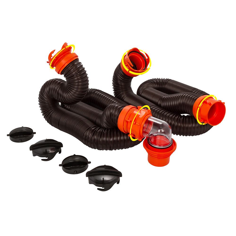 Camco 39741 Camco RhinoFLEX 20' Sewer Hose Kit w/4 In 1 Elbow Caps