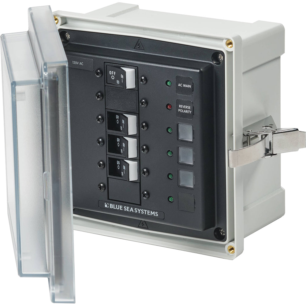 Blue Sea Systems 3130 Blue Sea 3130 - SMS Panel Enclosure w/Main &amp; 3 Branch (15A) - 120V AC