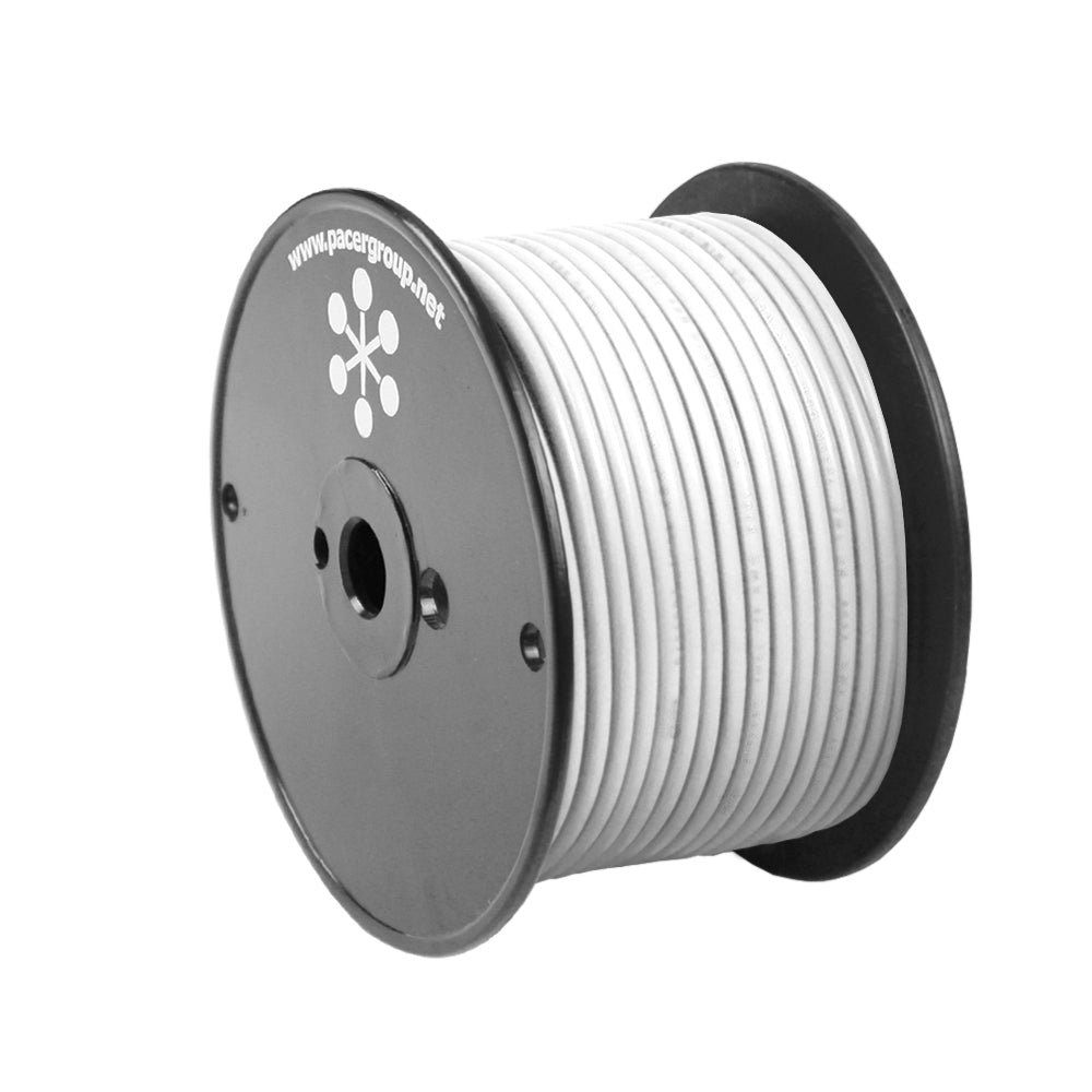 Pacer WUL8WH-100 Pacer White 8 AWG Primary Wire - 100'