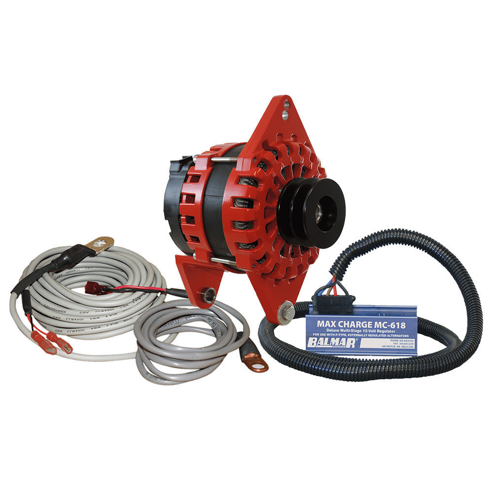 Balmar XT-DF4-250-DV-KIT Balmar Alternator 250 AMP Kit 12V 4" Dual Foot Saddle Dual Vee Pulley Regulator &amp; Temp Sensor