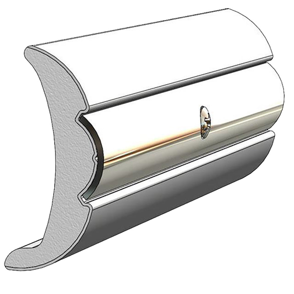 TACO Marine V21-9906WHC60D-1 TACO Rigid Vinyl Flex-Core Rub Rail 2" x 7/8" - Frosty White 60'