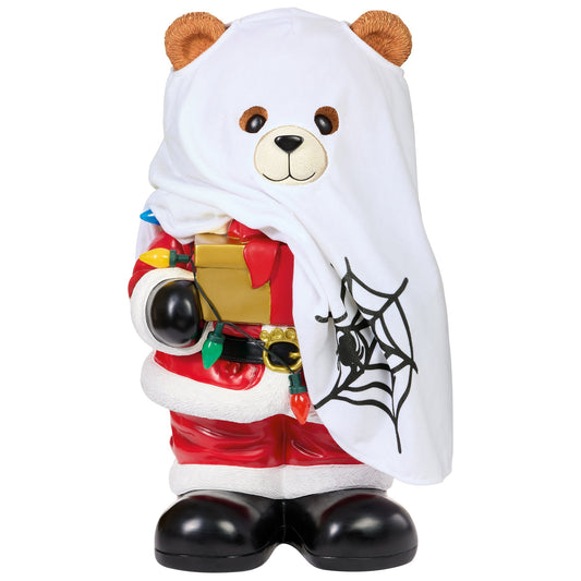 Holiday Décor 23.6 in. Holiday Bear Greeter with Removable Ghost Costume (Christmas & Halloween)