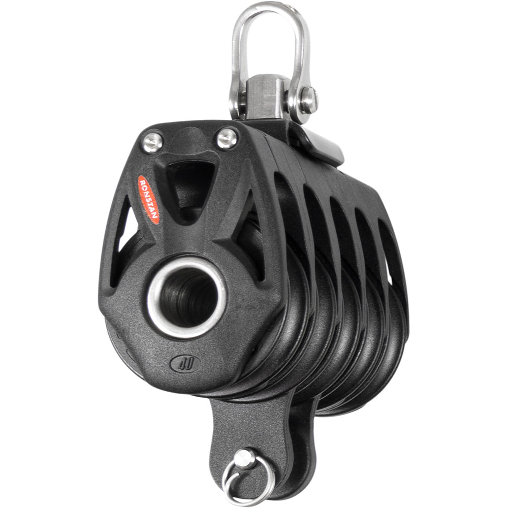 Ronstan RF48510 Ronstan Series 40 Orbit BB Quin Block w/Becket &amp; Swivel Shackle