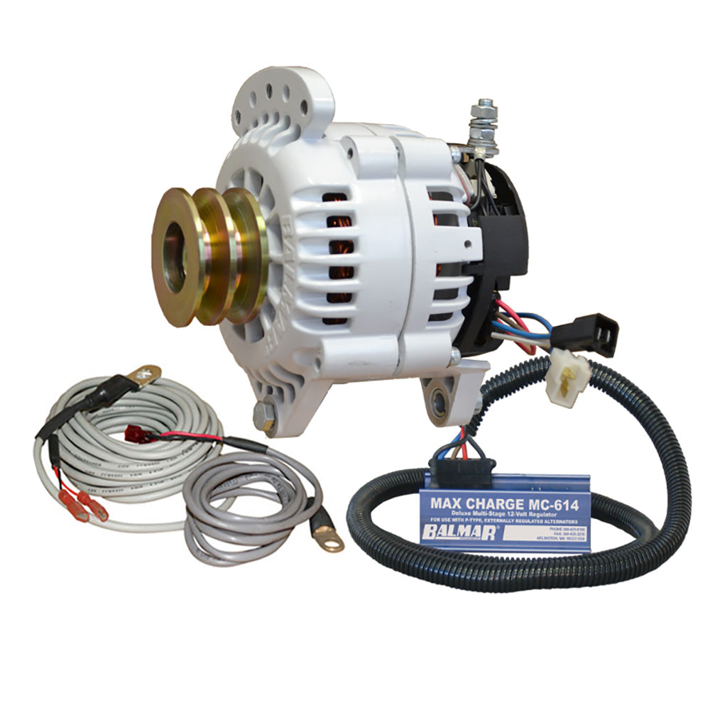 Balmar 60-YP-MC-100-DV Balmar Alternator 100 AMP Kit 12V 3.15" Dual Foot Saddle Dual Pulley Regulator &amp; Temp Sensor