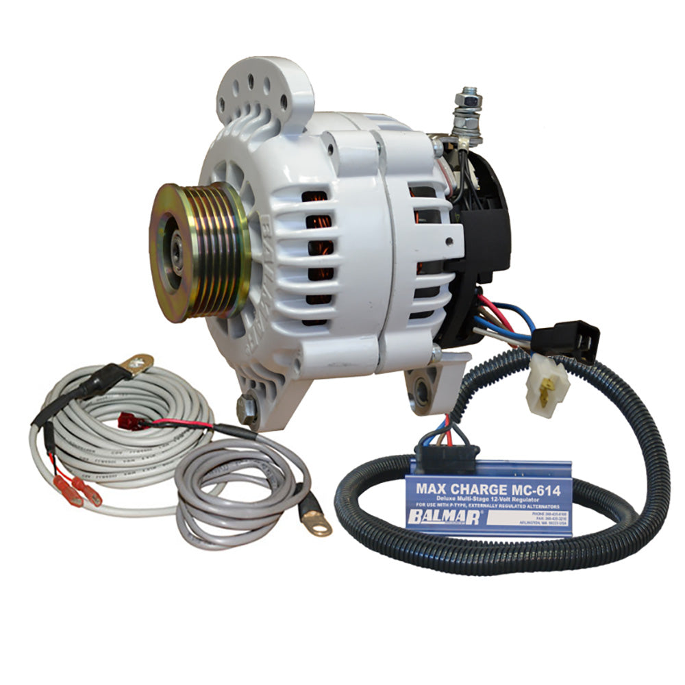 Balmar 60-YP-MC-100-K6 Balmar Alternator 100 AMP Kit 12V 3.15" Dual Foot Saddle K6 Pulley Regulator &amp; Temp Sensor