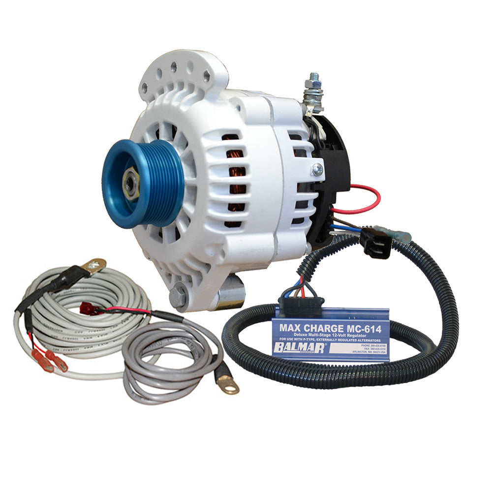 Balmar 621-VUP-MC-100-J10 Balmar Alternator 100 AMP Kit 12V 1-2" Single Foot Spindle Mount J10 Pulley Regulator &amp; Temp Sensor