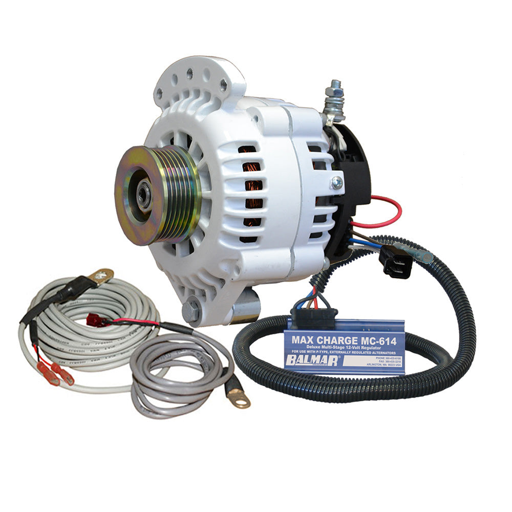 Balmar 621-VUP-MC-100-K6 Balmar Alternator 100 AMP Kit 12V 1-2" Single Foot Spindle Mount K6 Pulley Regulator &amp; Temp Sensor