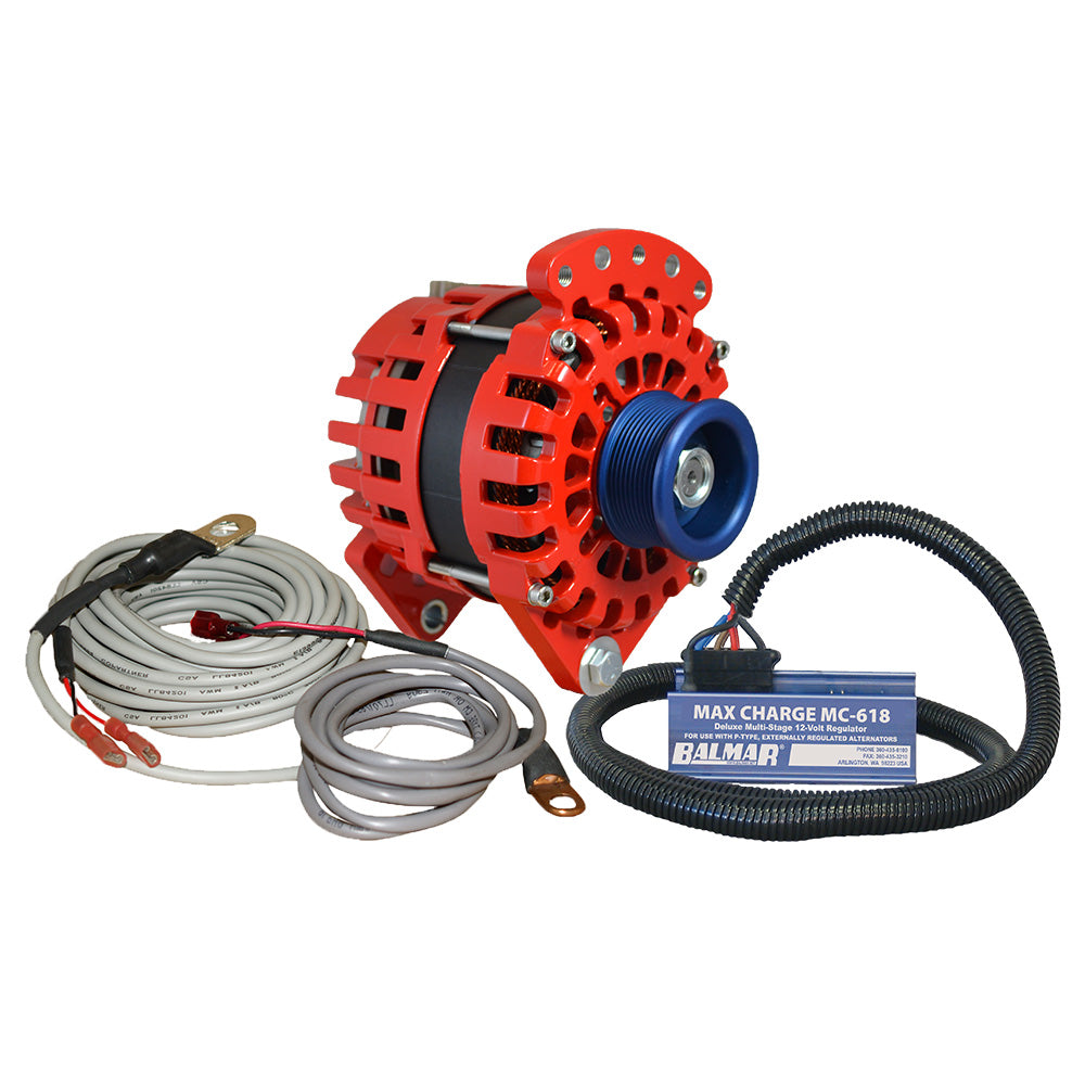 Balmar XT-CR-170-J10-KIT Balmar Alternator 170 AMP Kit 12V 3.15" Dual Foot Saddle J10 Pulley Regulator &amp; Temp Sensor
