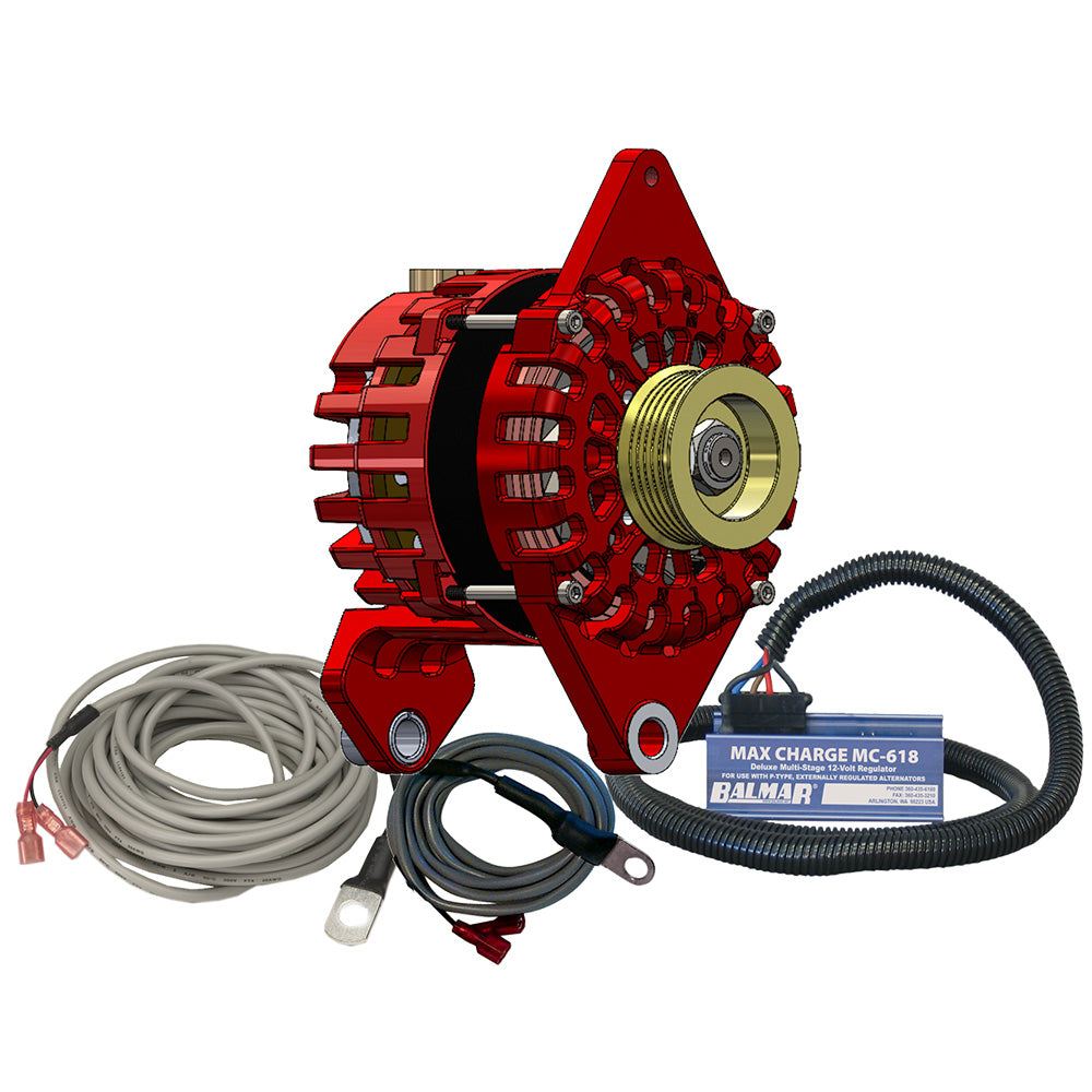 Balmar XT-DF4-170-K6-KIT Balmar Alternator 170 AMP Kit 12V 4" Dual Foot Saddle K6 Pulley Regulator &amp; Temp Sensor