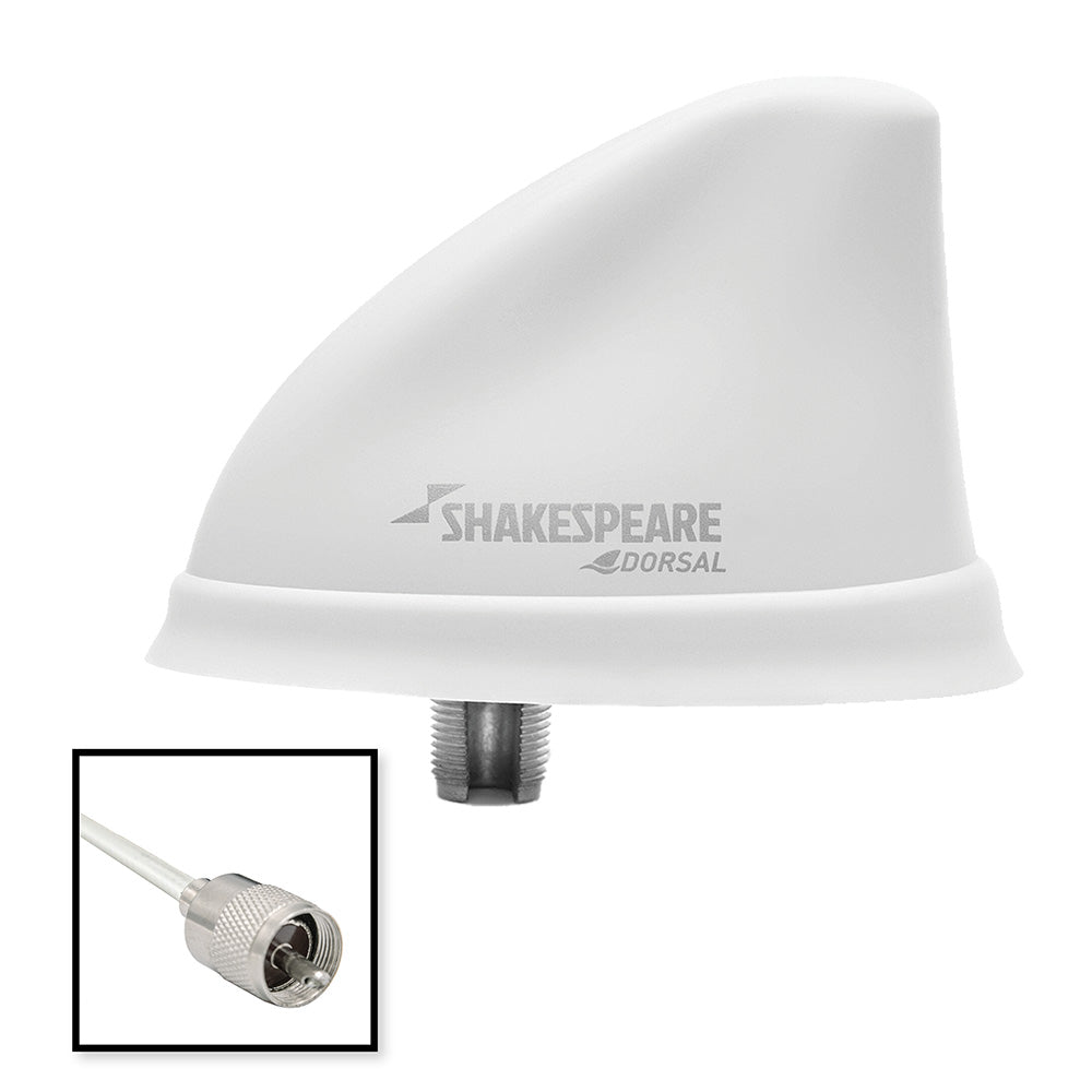 Shakespeare 5912-DS-VHF-W Shakespeare Dorsal Antenna White Low Profile 26' RGB Cable w/PL-259