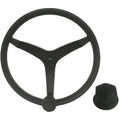 Uflex - V46 - 13.5" Stainless Steel Steering Wheel w/Speed Knob & Chrome Nut - Black