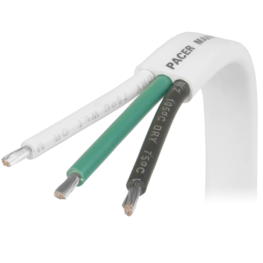 Pacer W16/3-FT Pacer 16/3 AWG Triplex Cable - Black/Green/White - Sold By The Foot