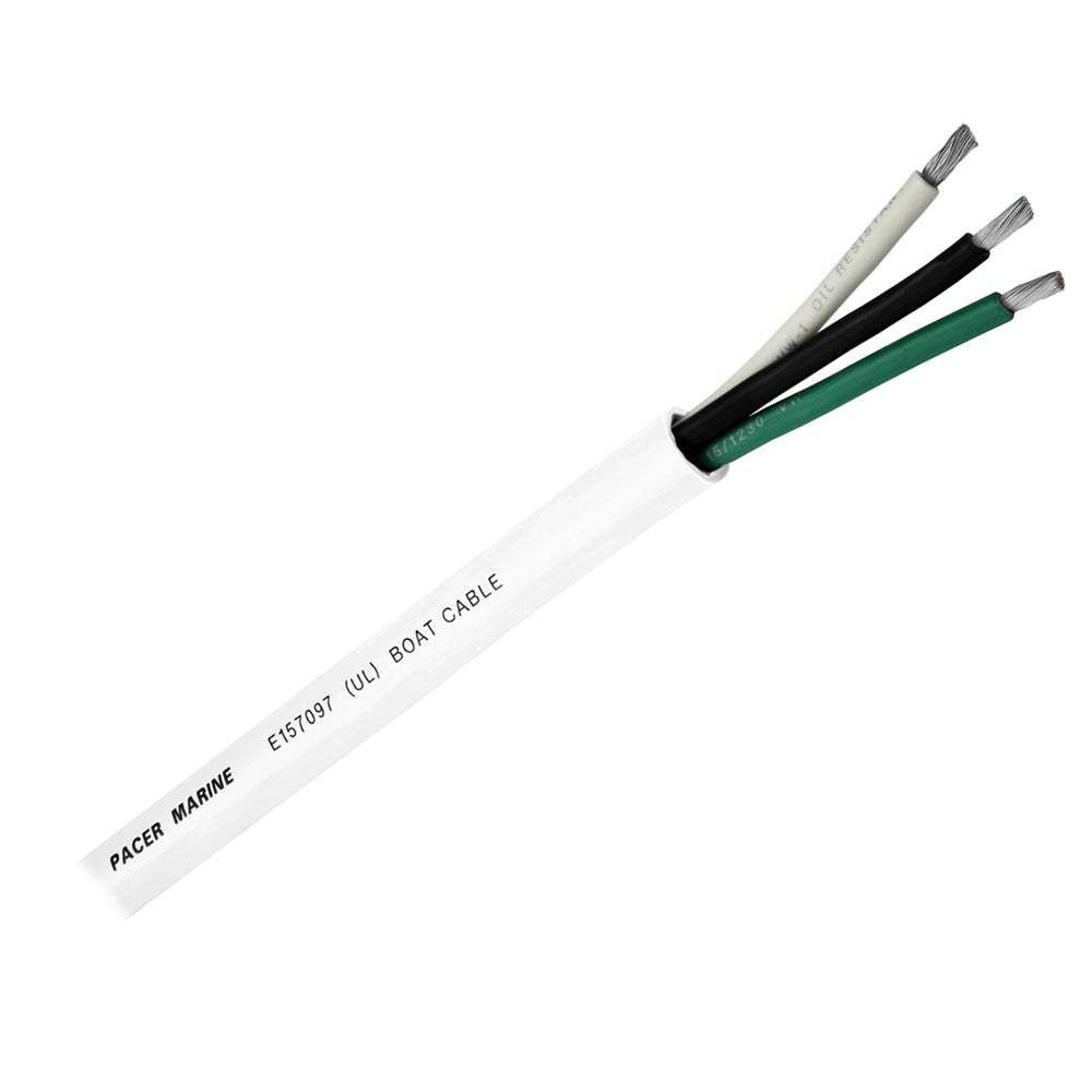 Pacer WR16/3-100 Pacer Round 3 Conductor Cable - 100' - 16/3 AWG - Black, Green &amp; White