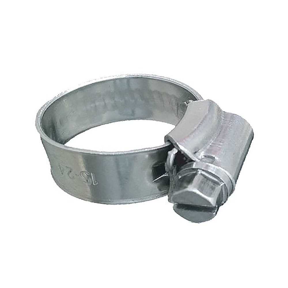 Trident Marine 705-0581 Trident Marine 316 SS Non-Perforated Worm Gear Hose Clamp - 3/8" Band - (3/4" &ndash; 1-1/8") Clamping Range - 10-Pack - SAE Size 10