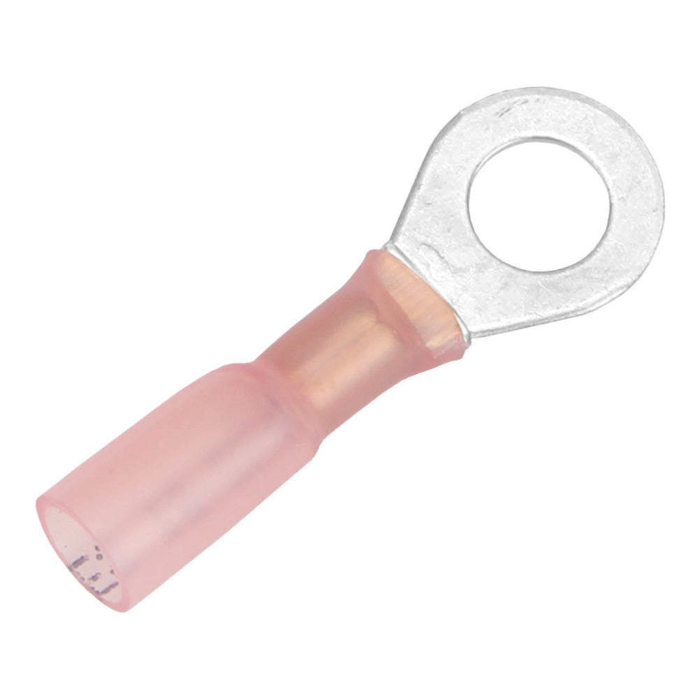 Pacer TE18-14R-100 Pacer 22-18 AWG Heat Shrink Ring Terminal - 1/4" Stud Size - 100 Pack
