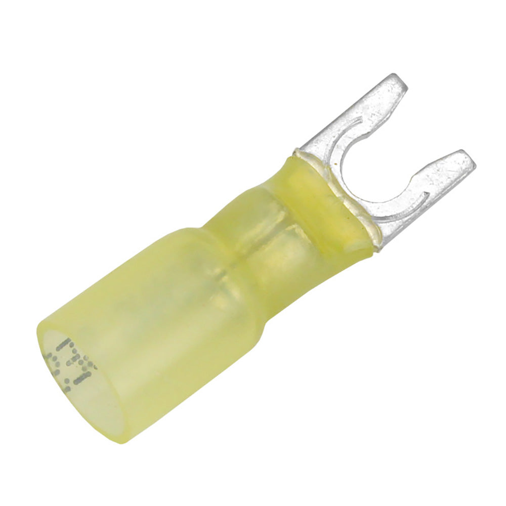 Pacer TE10-10SLF-100 Pacer 12-10 AWG Heat Shrink Spade Terminal - #10 Stud Size - 100 Pack