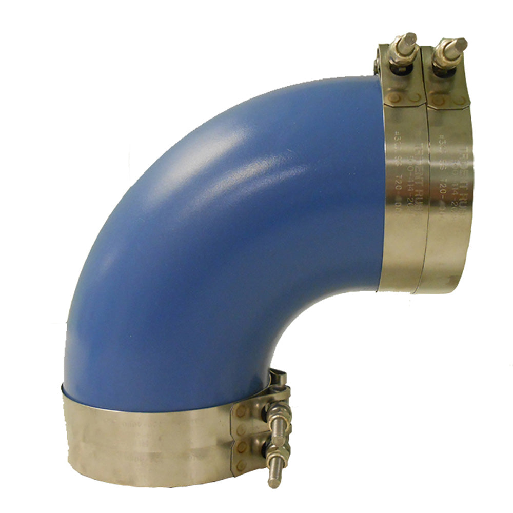 Trident Marine 290V3000-S/S Trident Marine 3" ID 90-Degree Blue Silicone Molded Wet Exhaust Elbow w/4 T-Bolt Clamps