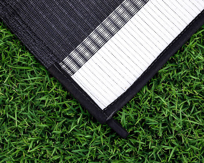CAMCO 42873 Camco 42873 Awning Leisure Mat-Charcoal Stripe 6' X 9'