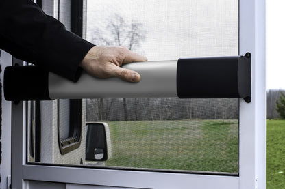 CAMCO 42188 Camco RV Screen Door Handle Cross Bar - Adjustable Design Bar Extends 21⅝–28⅝ inches - Provides Easier Grip for Exiting & Protects Your Camper Screen Door (42188)