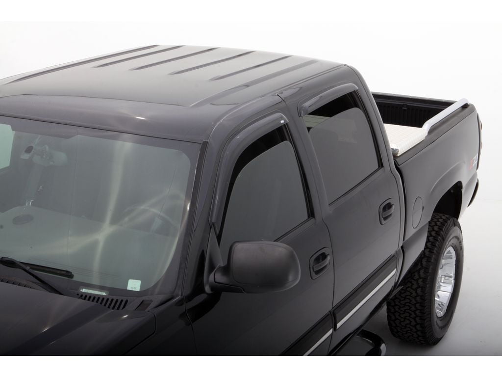 AVS 94355 Auto VentShade (AVS) by RealTruck Outside Mount Ventvisor® 4 Pc Set Fits 2000-2006 Suburban/Yukon XL, 2001-2007 Silverado/Sierra 1500, 2500, 3500 Crew Cab, 2002-2006 Cadillac Escalade EXT, Avalanche