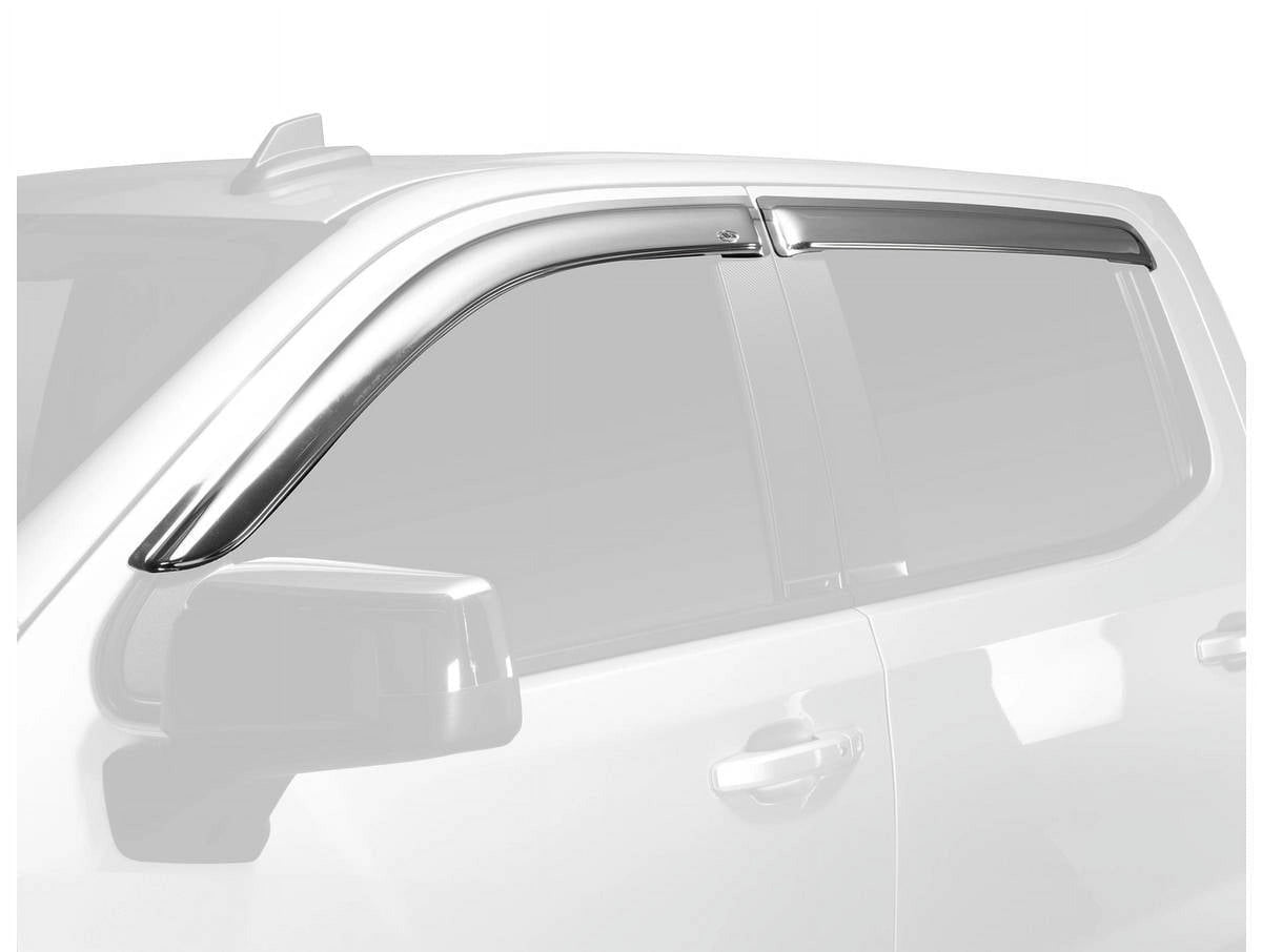 AVS 684804 Auto VentShade (AVS) 684804 Outside Mount Ventvisor Window Deflectors Fits 2019-2024 Chevrolet Silverado/GMC Sierra 1500 Double Cab, 4 pcs. Chrome-