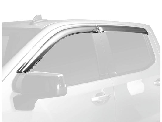 AVS 684804 Auto VentShade (AVS) 684804 Outside Mount Ventvisor Window Deflectors Fits 2019-2024 Chevrolet Silverado/GMC Sierra 1500 Double Cab, 4 pcs. Chrome-