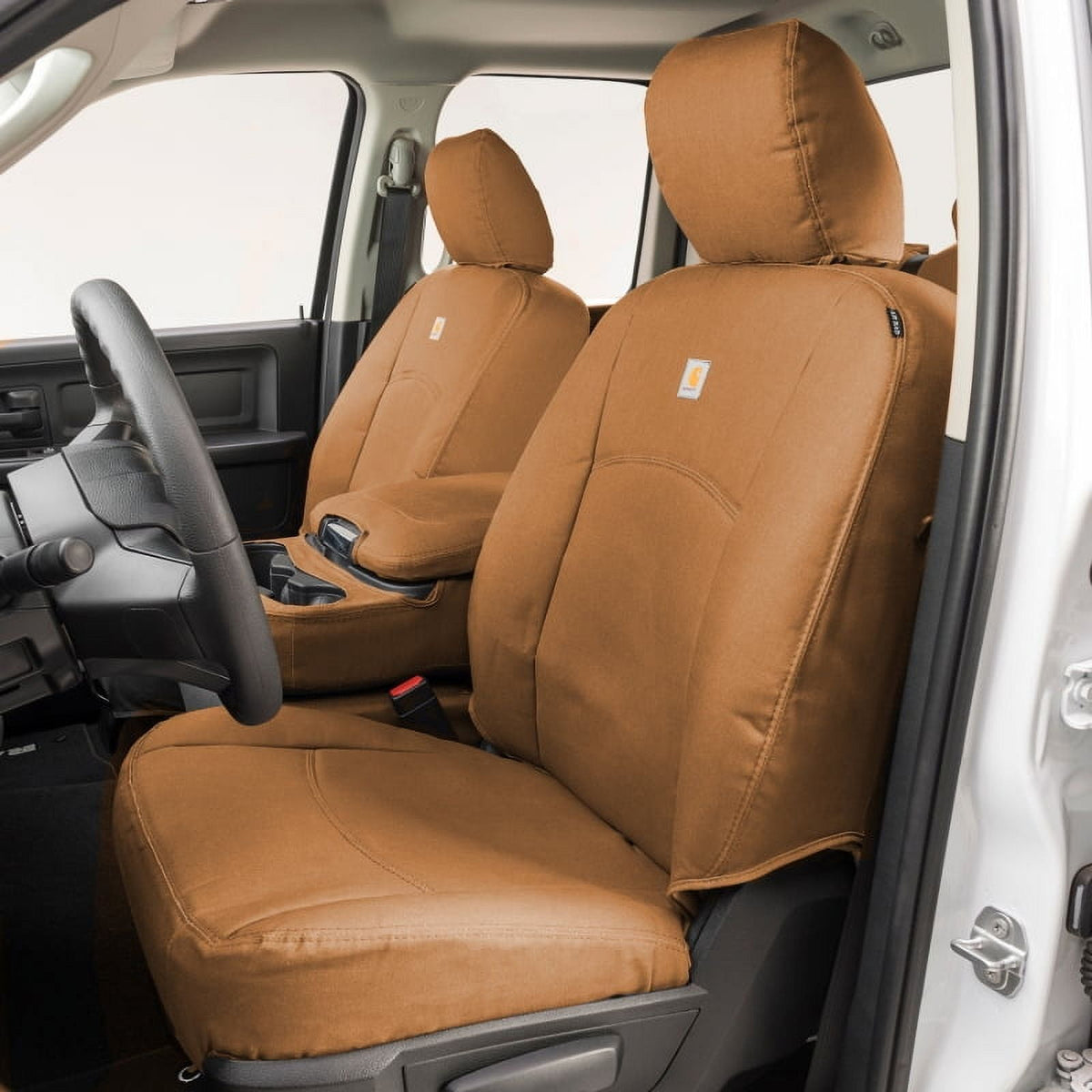 Covercraft GTC4138CABN Covercraft 19-24 Chevrolet Silverado Carhartt PrecisionFit Custom Second Row Seat Covers - Brown
