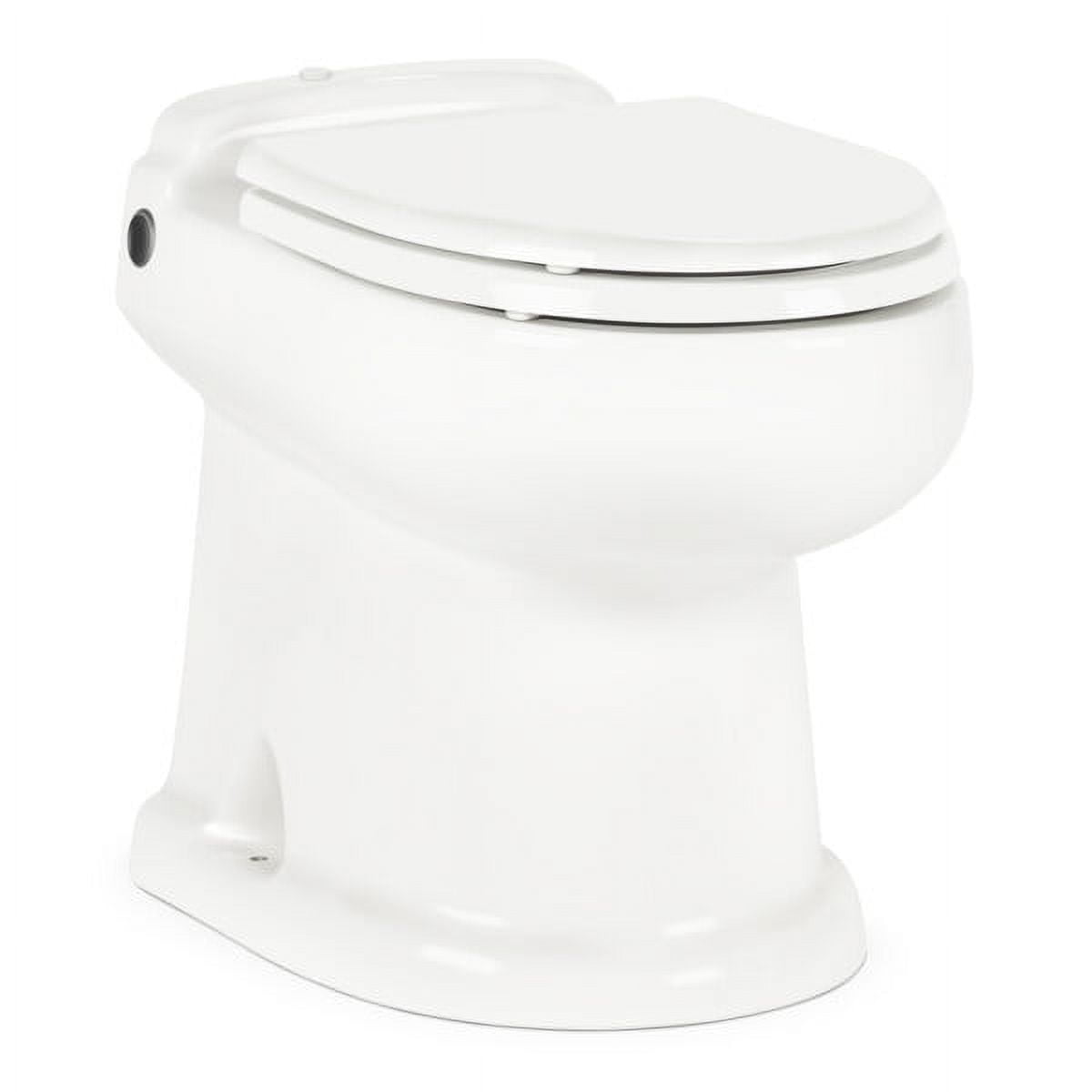 Dometic 304874022 Dometic MasterFlush 8740 - Powerful Macerator Toilet with Two Flush Options - Electronic Flush Handle with Chrome Finish for RV,Camper or Trailer