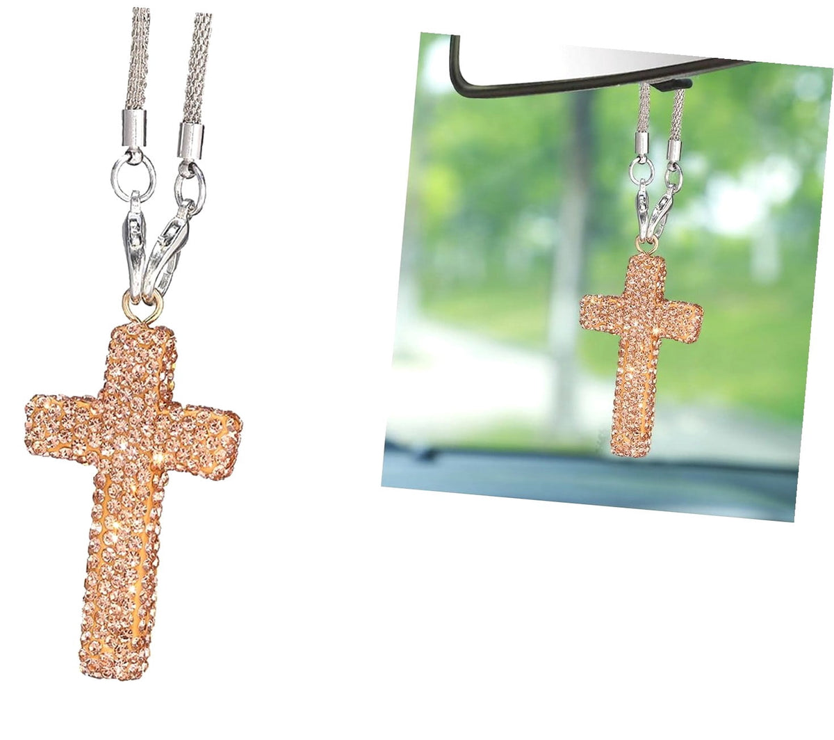 Fuliko 2220-06 Fuliko Car Hanging Ornament, Bling Personality Rearview Mirror Pendant, Rust-proof and Fade-proof Steel Multifunctional Charms for Car, for Most Vehic