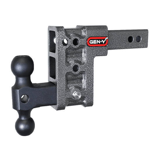 Gen-Y Hitch GH-313 GEN-Y GH-313 MEGA-DUTY Adjustable 5" Drop Hitch with GH-031 Dual-Ball for 2" Receiver - 10,000 LB Towing Capacity - 1,500 LB Tongue Weight