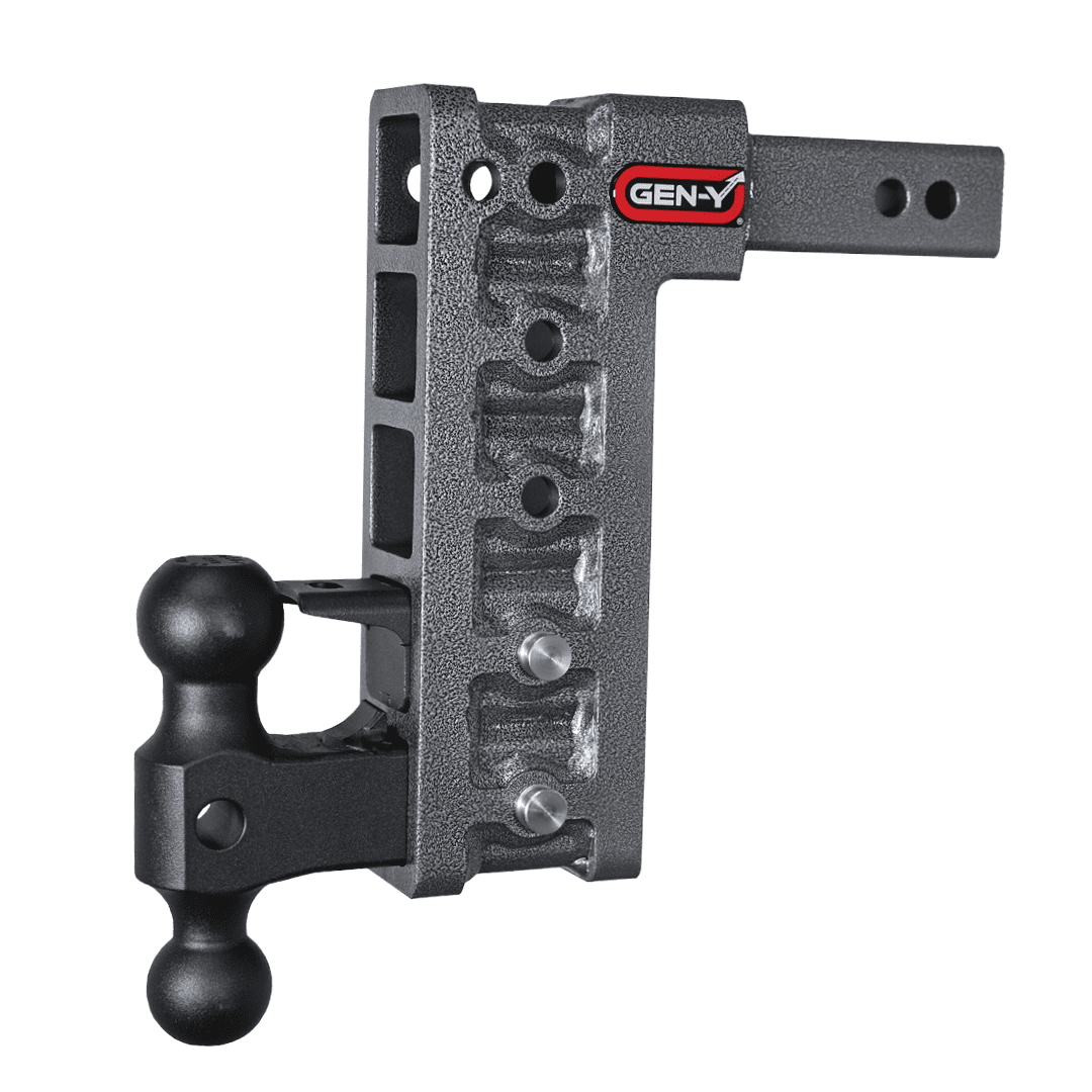 Gen-Y Hitch GH-525 GEN-Y GH-525 MEGA-DUTY Adjustable 10" Drop Hitch with GH-051 Dual-Ball, GH-032 Pintle Lock for 2" Receiver - 16,000 LB Towing Capacity - 2,000 LB Tongue Weight