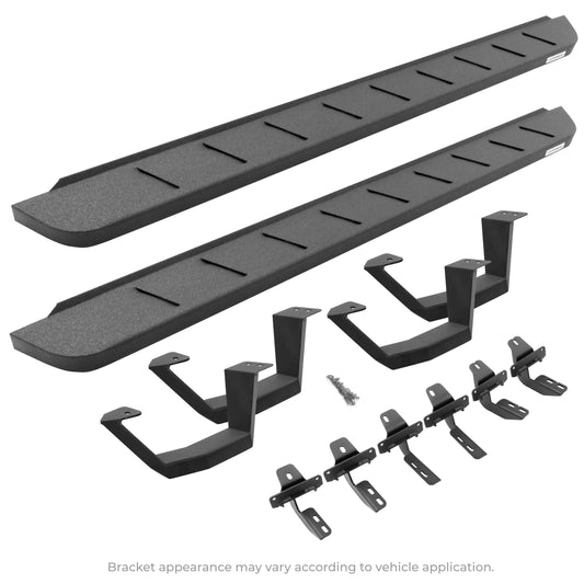 Go Rhino! 6344368720T Go Rhino 6344368720T RB10 Running Boards wth Brackets, 2 Pairs Drop Steps Kit - Crew Max For Toyota 22-24 Tundra (Crew Cab Pickup)