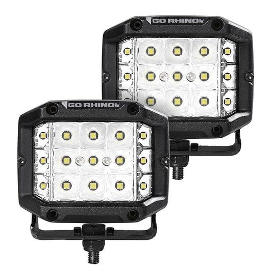 Go Rhino! 750300323SCS Go Rhino 750300323SCS Bright Series - SIDELINE 4x3 LED Spot Lights, Pair