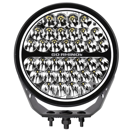 Go Rhino! 751700911SRS Go Rhino 751700911SRS Blackout Series - MAXROUND 9" Round LED Spot Light w/Daytime Running Lights