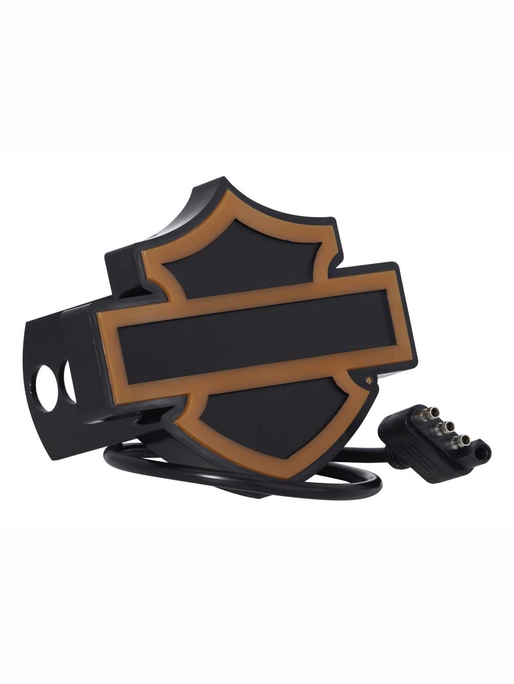 Harley-Davidson 002319R01 Harley-Davidson Bar & Shield Silhouette Lighted Hitch Plug, Orange/Black, Harley Davidson