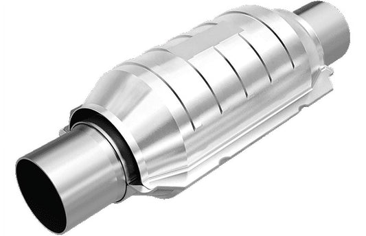 MagnaFlow 51204 MagnaFlow Conv Univ 2in Inlet/Outlet Ctr/Ctr Round 9in Body L x 5.125in W x 13in Overall L 49 State