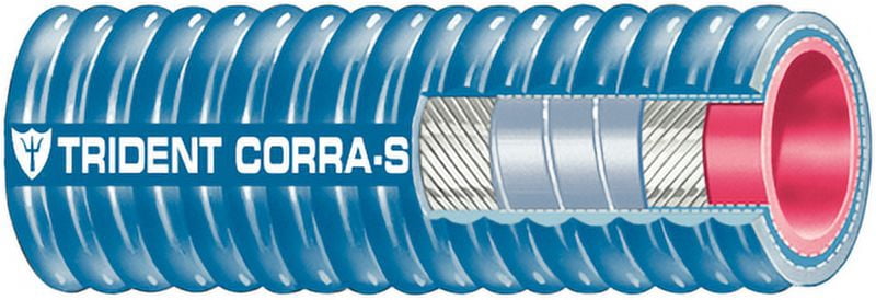 Trident Rubber 168-0586 New Blue "vht" Corrugated Silicone Wet Exhaust Hose trident Hose 252v6004 6" ID Length 12'