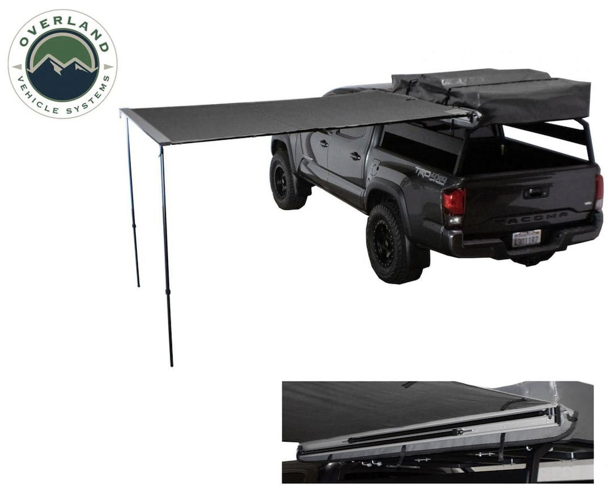 Overland Vehicle Systems 18049909 Overland Vehicle Systems 6.5' x 6.5' Black Manual SUV/Truck Awning, Ripstop Fabric
